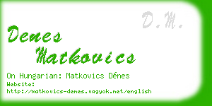 denes matkovics business card